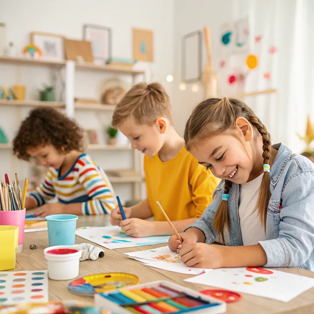 Children engaged in a creative workshop