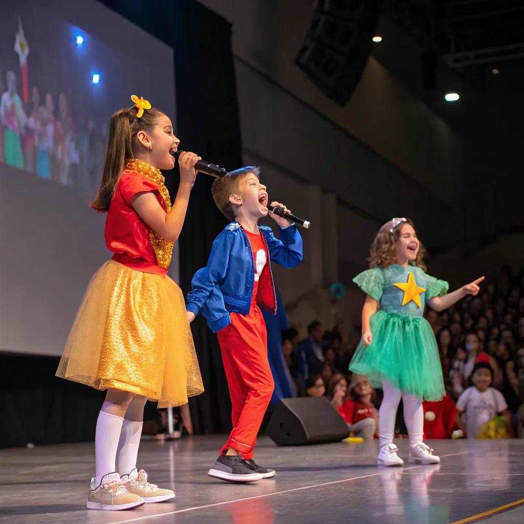 Children performing on stage at EMBERCORE