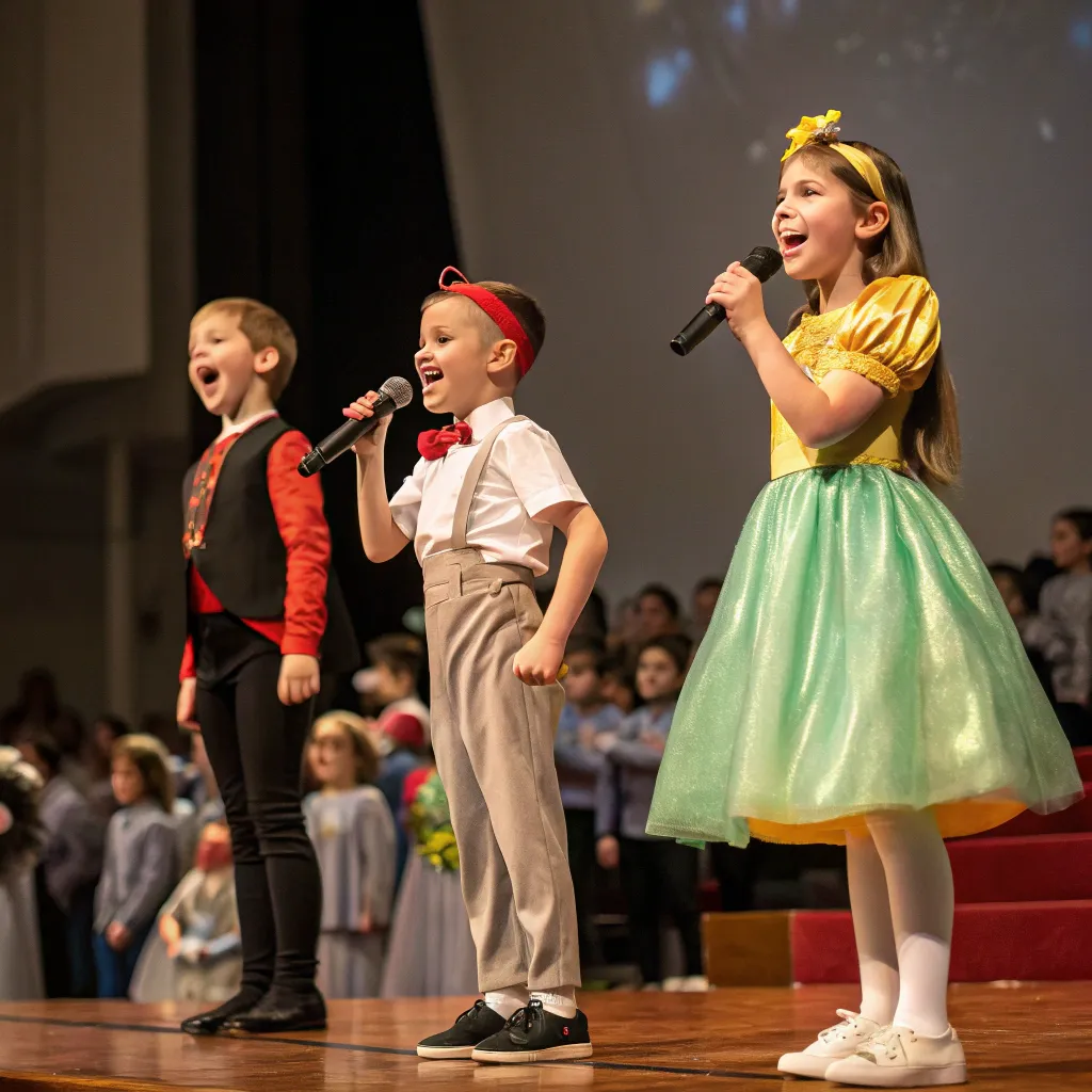 Children performing on stage